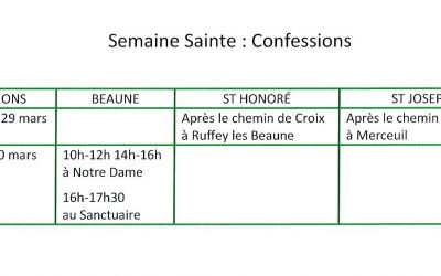 Semaine Sainte 2024 : confessions